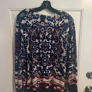 Talbots Merino Wool Sweater in Blue and Red